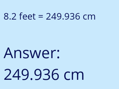 8.2 feet in cm image