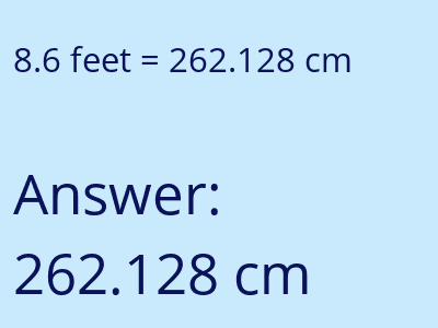 8.6 feet in cm image