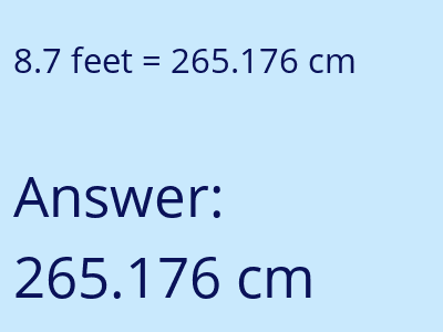 8.7 feet in cm image