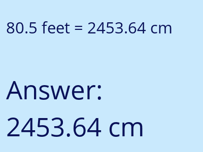80.5 feet in cm image
