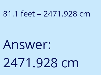 81.1 feet in cm image