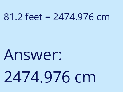 81.2 feet in cm image