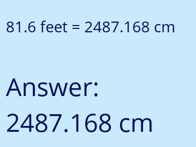 81.6 feet in cm image