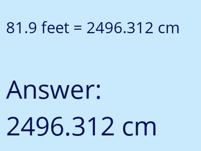81.9 feet in cm image