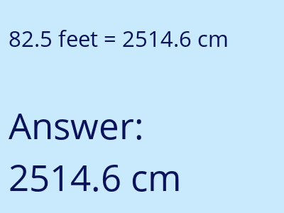 82.5 feet in cm image