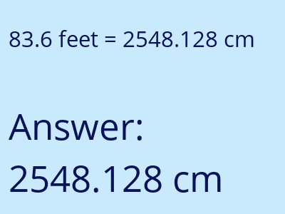 83.6 feet in cm image