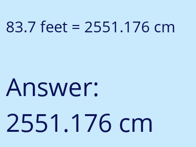 83.7 feet in cm image