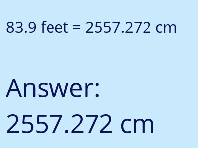 83.9 feet in cm image