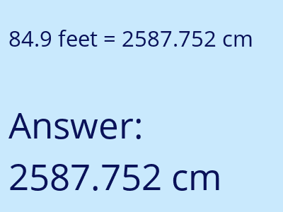 84.9 feet in cm image