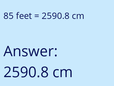 85 feet in cm image