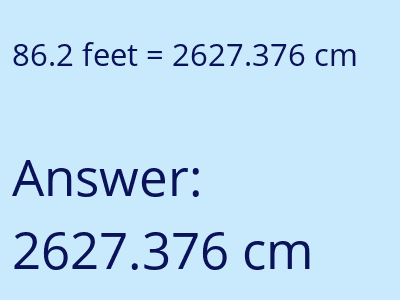 86.2 feet in cm image