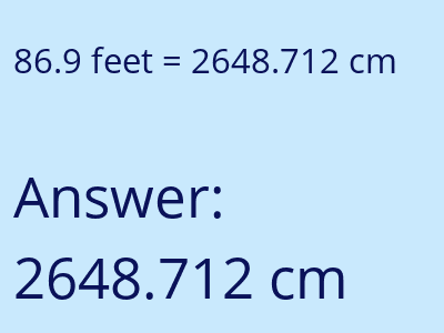 86.9 feet in cm image