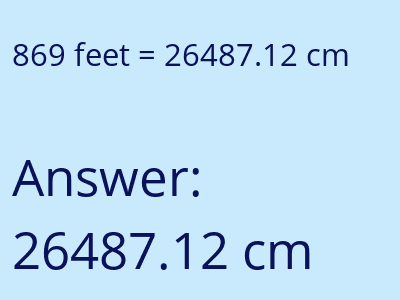 869 feet in cm image