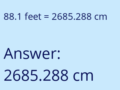 88.1 feet in cm image