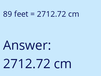 89 feet in cm image