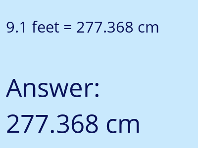 9.1 feet in cm image