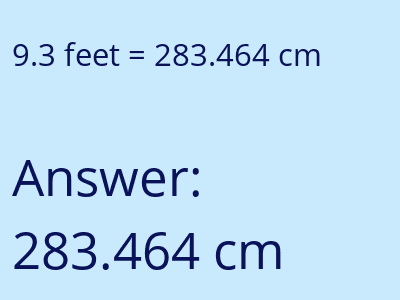 9.3 feet in cm image
