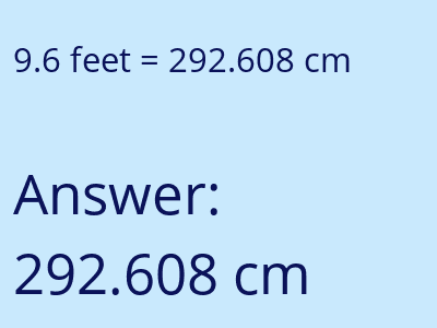 9.6 feet in cm image