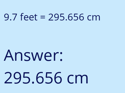 9.7 feet in cm image