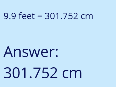 9.9 feet in cm image
