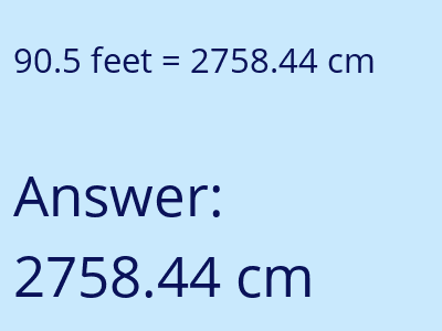 90.5 feet in cm image