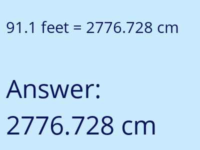 91.1 feet in cm image