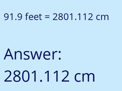 91.9 feet in cm image