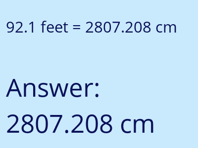 92.1 feet in cm image