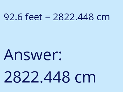92.6 feet in cm image