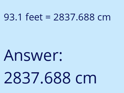 93.1 feet in cm image
