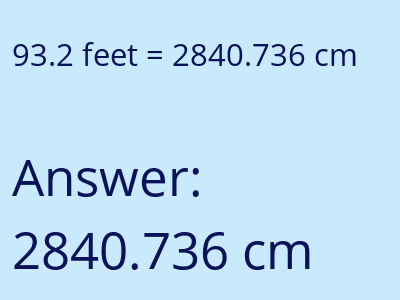 93.2 feet in cm image