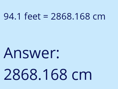 94.1 feet in cm image
