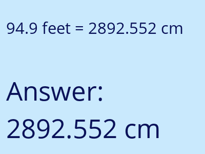 94.9 feet in cm image