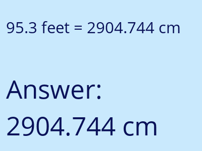 95.3 feet in cm image
