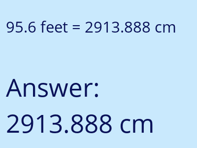 95.6 feet in cm image
