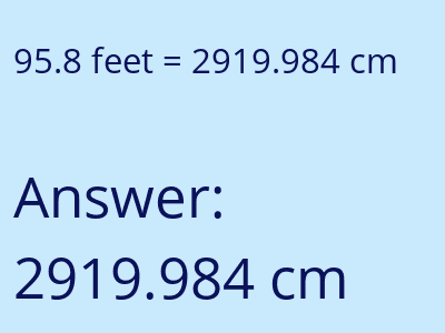 95.8 feet in cm image