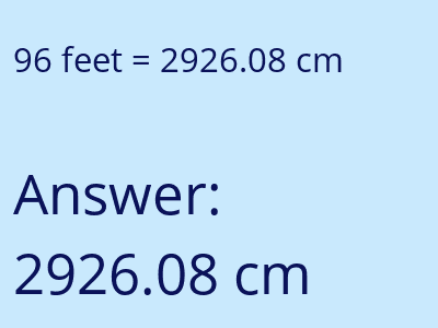 96 feet in cm image