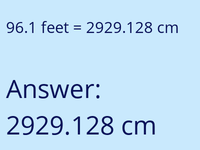 96.1 feet in cm image