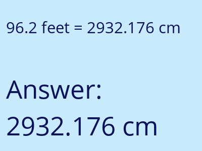 96.2 feet in cm image
