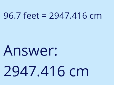 96.7 feet in cm image
