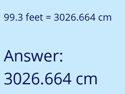 99.3 feet in cm image