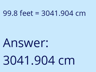 99.8 feet in cm image